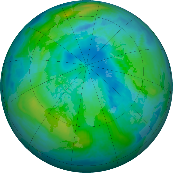 Arctic ozone map for 15 October 1999